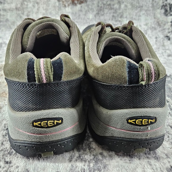 Keen Hiking Trail Shoes Womens 10 Olive Green Suede Lace Up Rubber Toe Rugged - Picture 6 of 16
